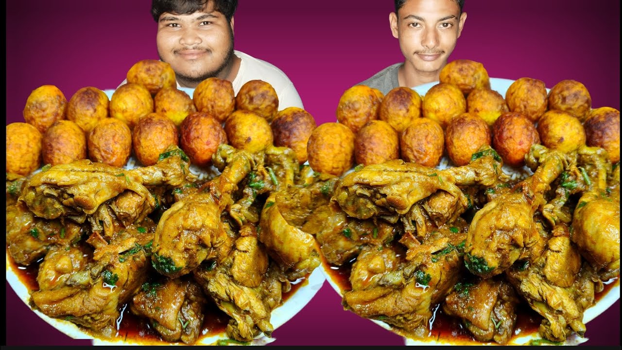 Chicken Curry, Egg Curry With Rice Eating Competition |AHFOODCHALLENGE |Food Eating Video#viralvideo