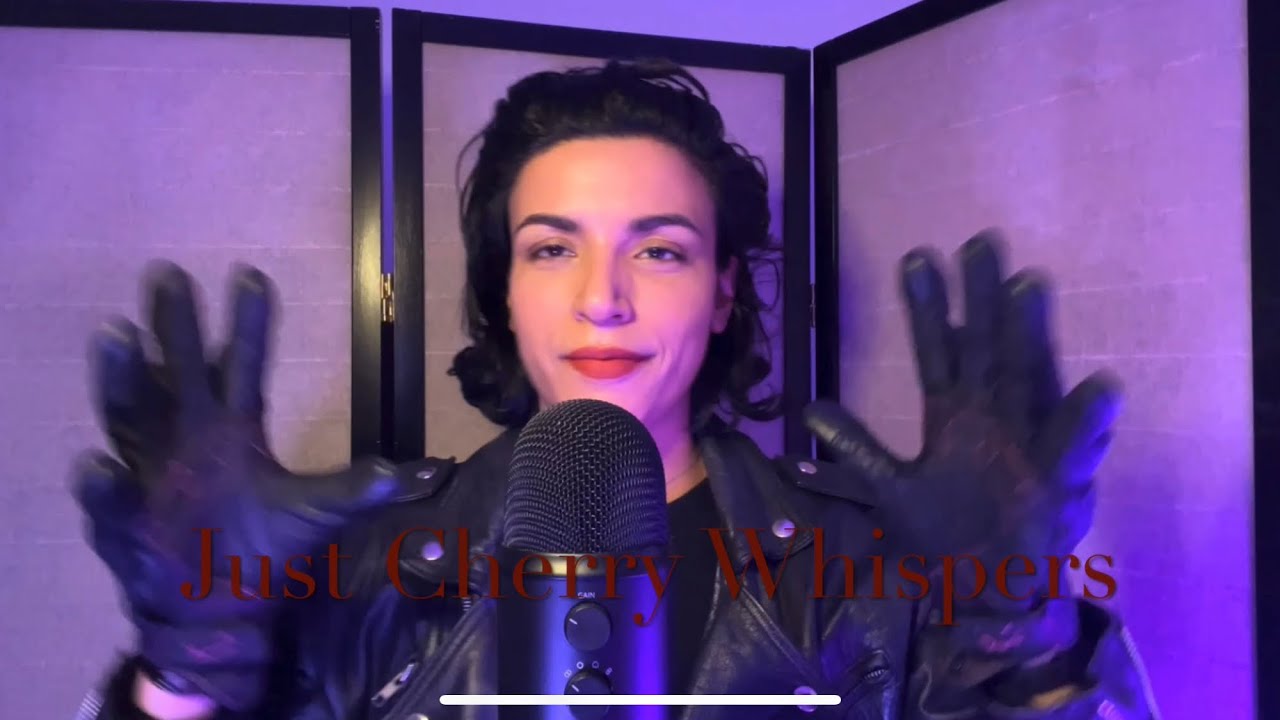 PURE LEATHER ASMR *Leather Jacket, Mic Scratching, Leather Gloves*