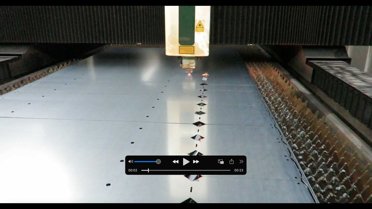Debitare tabla zincata 2mm pe laser cnc cu fibra