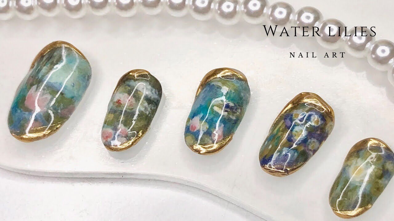 Water Lilies - Claude Monet Nail Art
