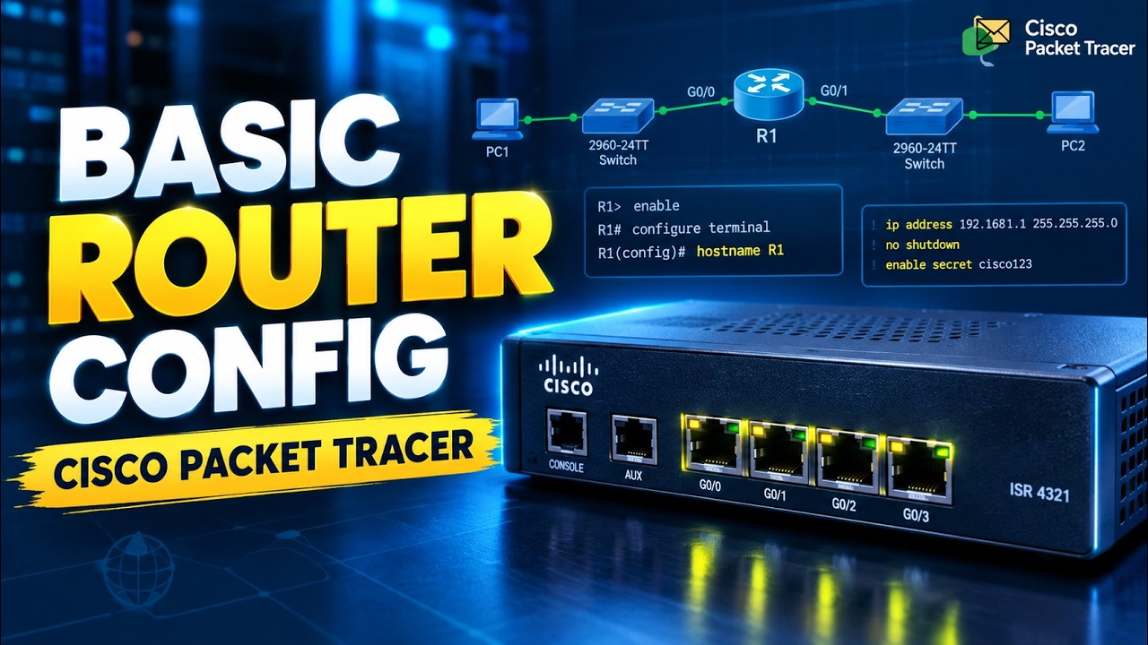How to Configure a Cisco Router from Scratch |  Packet Tracer Tutorial