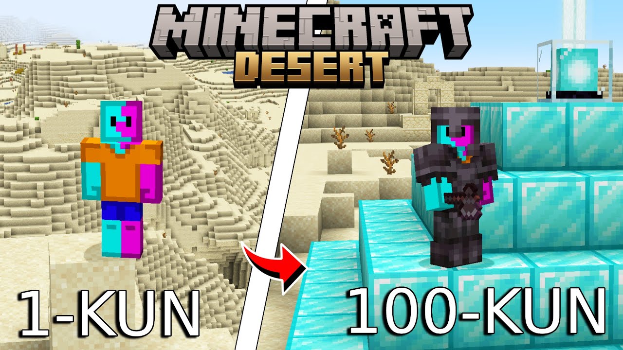 MAN MINECRAFTDA 100 KUN CHO'LDA YASHADIM