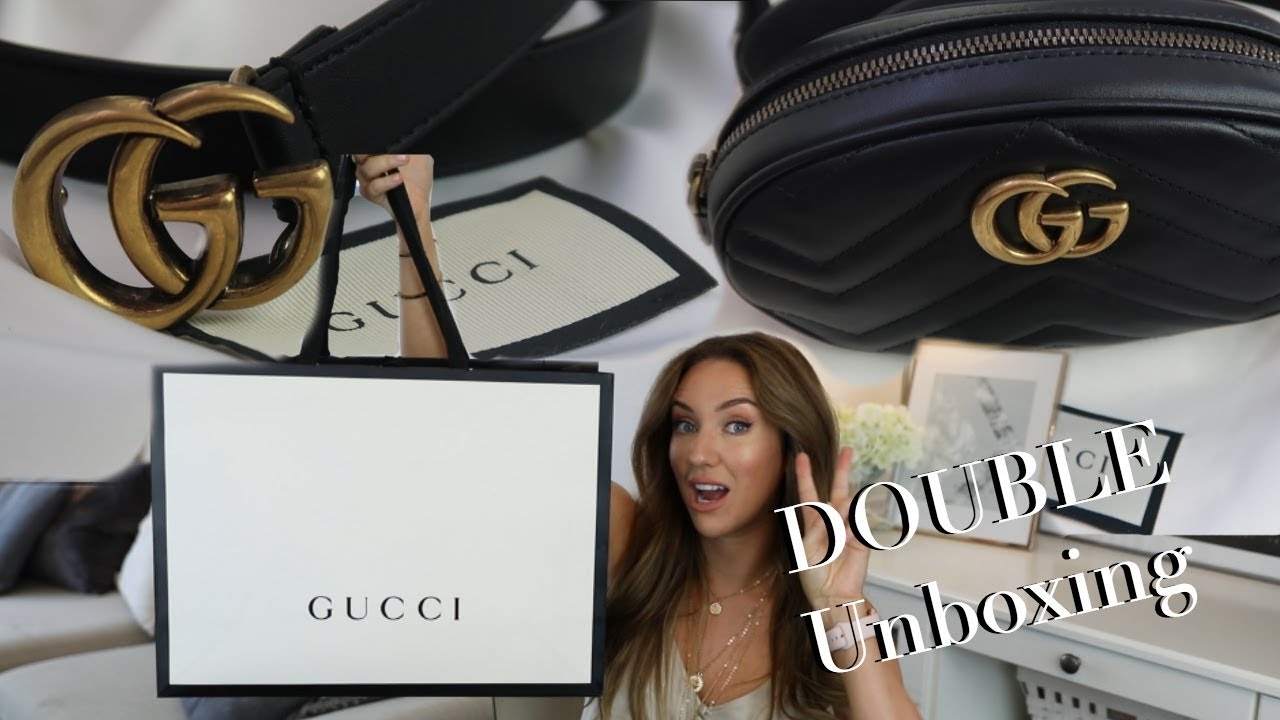 DOUBLE GUCCI Unboxing GG Belt and Marmont Bag | Lisa Gregory