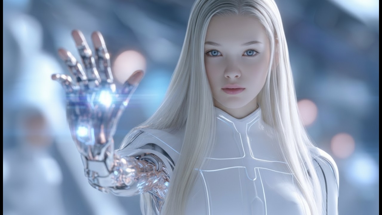 Beautiful Alien Android Girl From the Future Year 3075