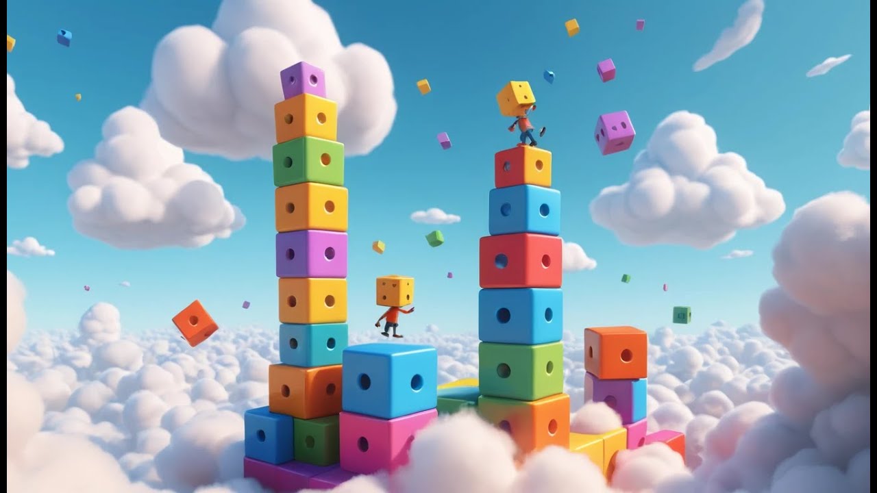 Fall Guys Wobbly Cube’s Color Tower Adventure | Fun Kids Song and Nursery Rhyme