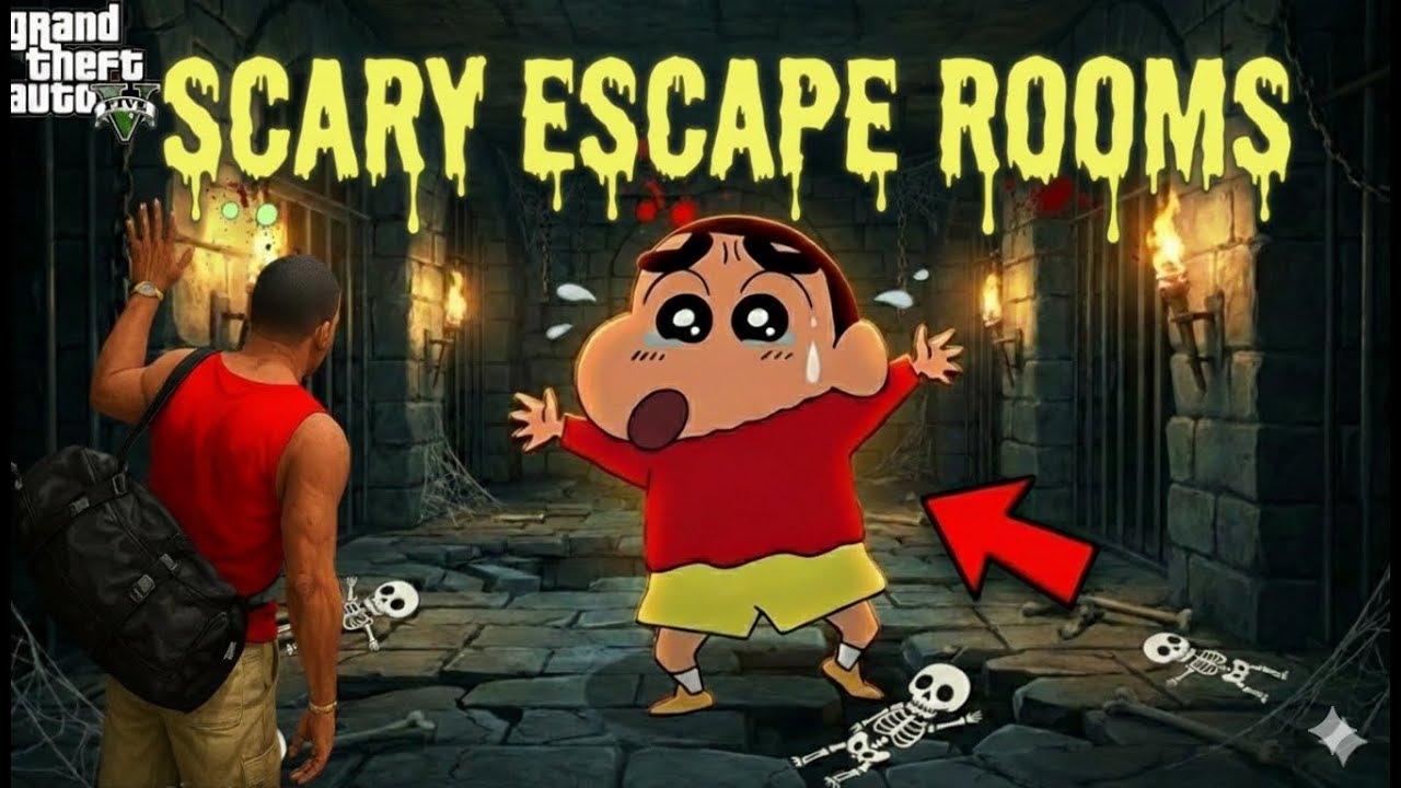 GTA5 : Franklin, Shinchan 😭 Enters Haunted & Horror Scariest Rooms In GTA5 in Tamil