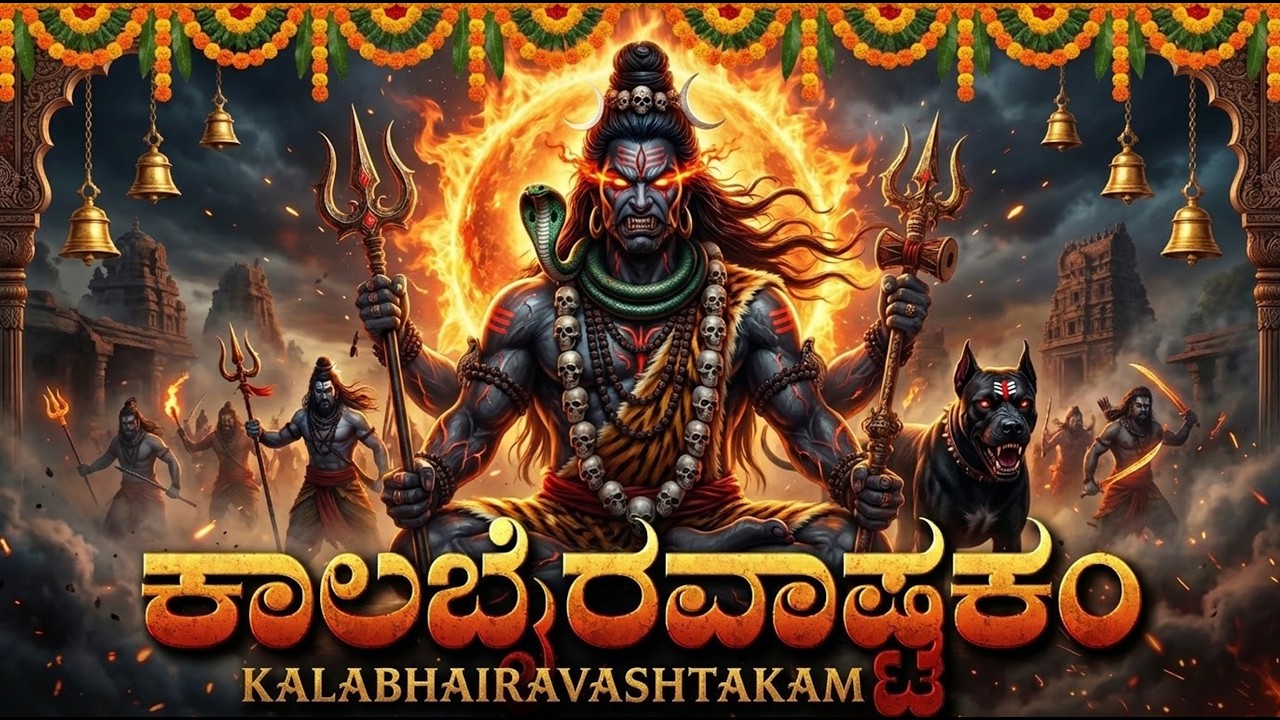ಕಾಲಭೈರವ ಅಷ್ಟಕಂ ಕನ್ನಡ ಲಿಪಿ | Kalabhairav Ashtakam In Kannada Lyrics | Lord Shiva Bhakti Songs Kannada