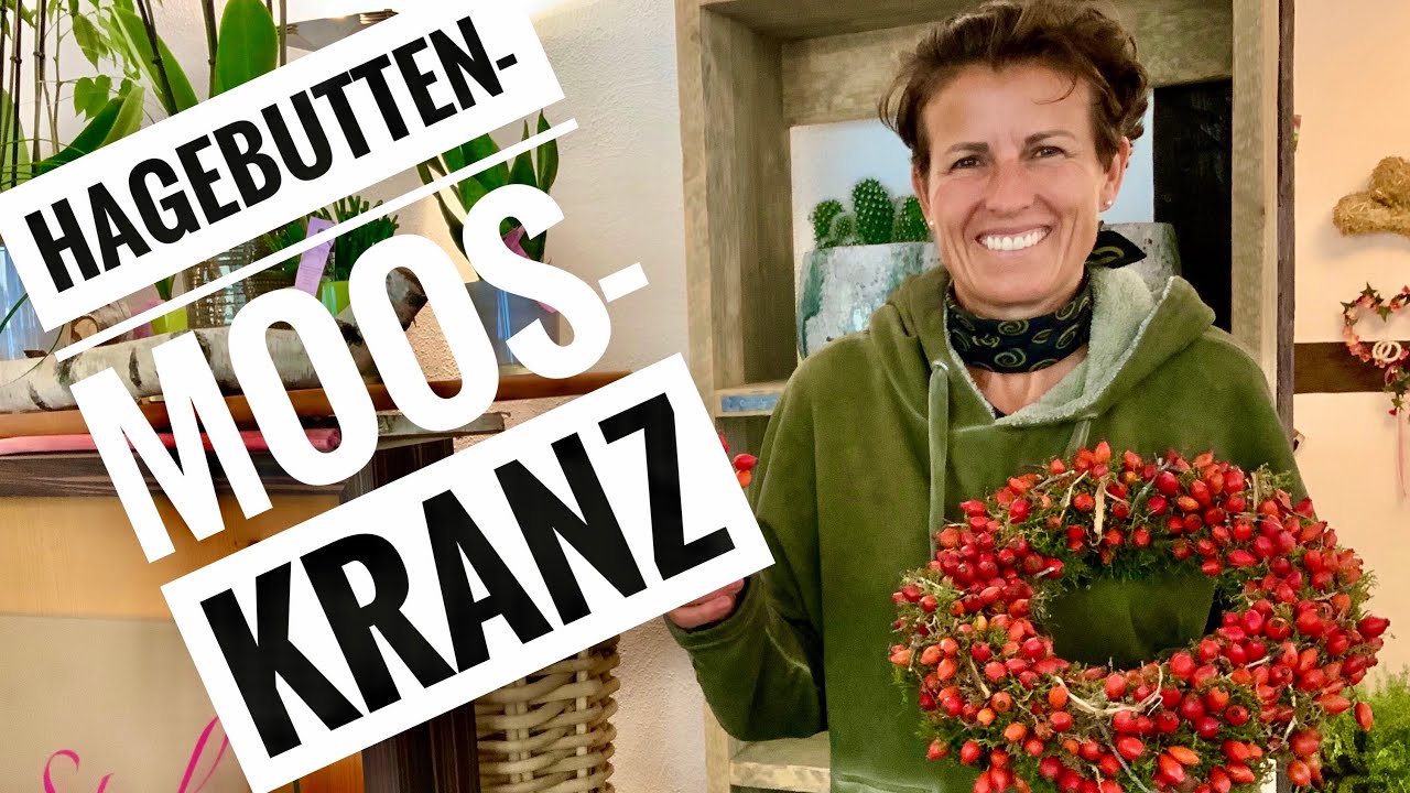 HAGEBUTTEN-MOOS-KRANZ selber wickeln/ Floristik-Anleitung z. selber machen/ Dekotipp Bastelanleitung