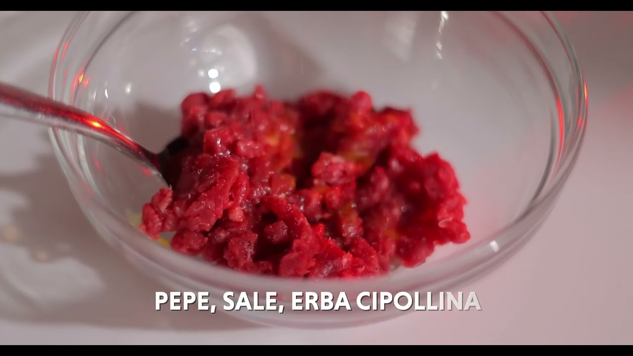 Tartare di manzo con maionese alla nocciola