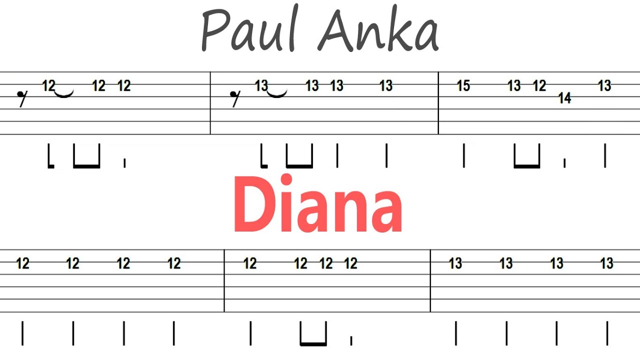 Paul Anka - Diana / Guitar Solo Tab+BackingTrack