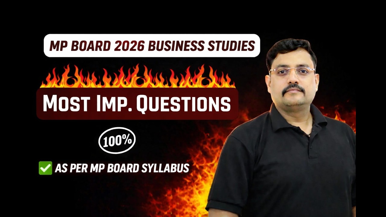 MP Board Class 12th Business studies: 60 Most Important question। व्यवसाय अध्ययन। MP Board Exam 2026