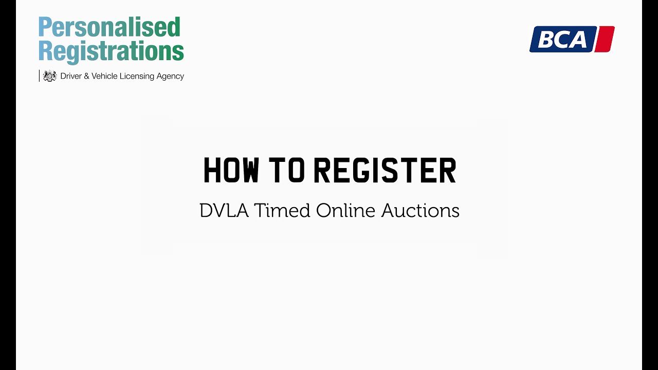 How to Register in a DVLA Timed auction