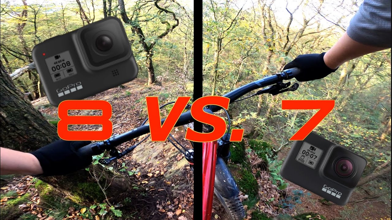 Gopro Hero 8 vs 7 Mountainbiken mit Hypersmooth 2.0 / Low Light und Audio Vergleich / Last Glen