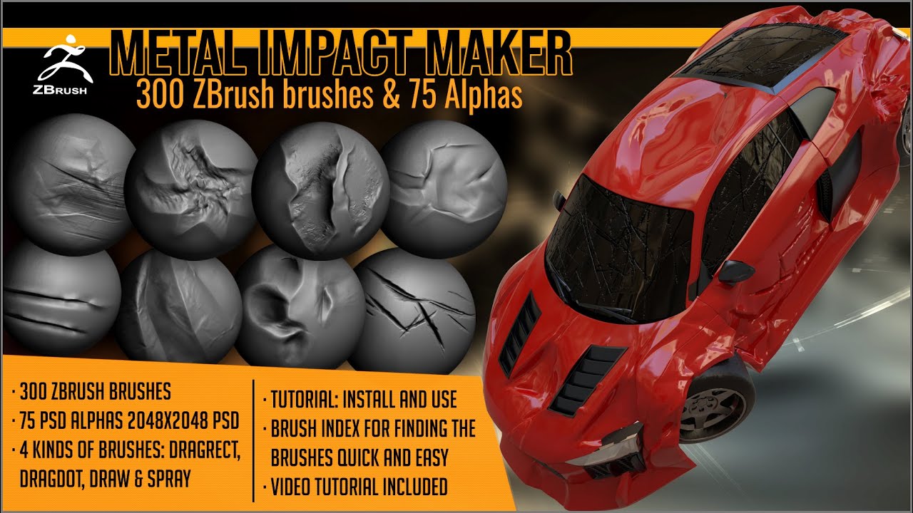 Metal Impact Maker For ZBrush by Artistic Squ