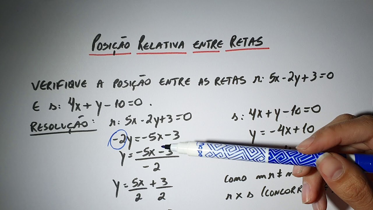 Posição Relativa entre Retas - Retas Concorrentes