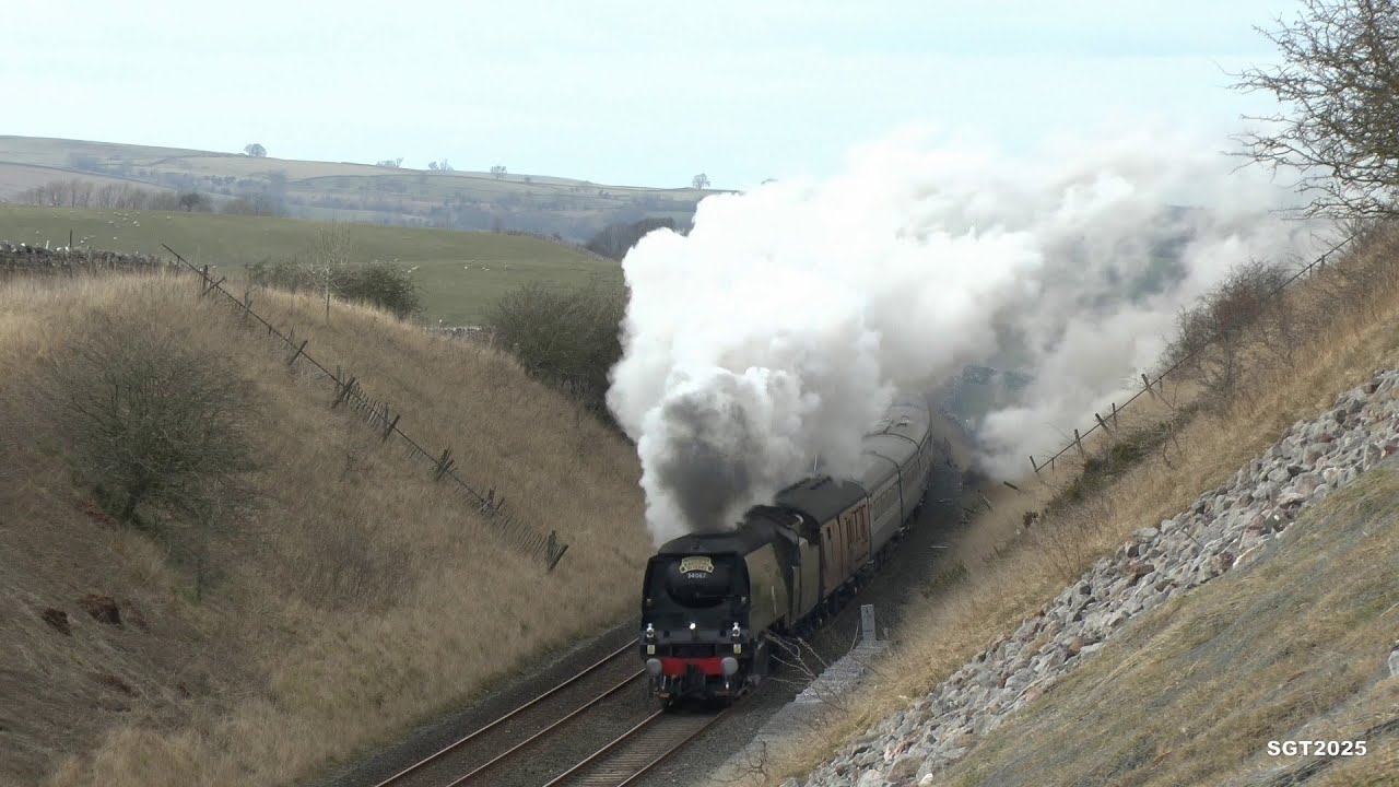 34067 Tangmere back to her Best on the Settle &  Carlisle Spring Express 1/3/25.