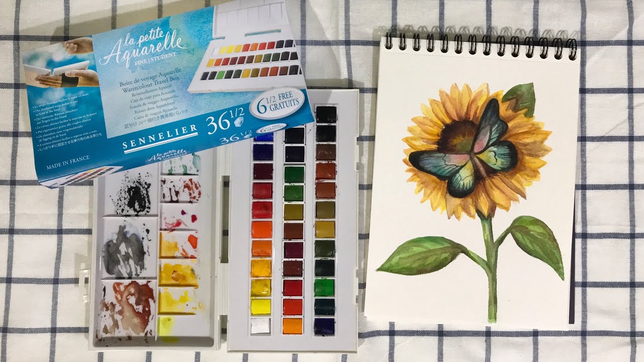 Sennelier La Petite Aquarelle swatches & painting