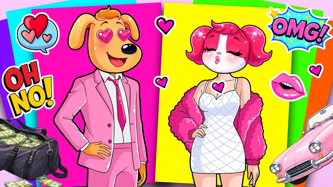 🩷💖 OH NO! THEIF Labrador ARRESTED by ANTEL Papillon Sticker Book #paperdiy #asmr #sherifflabrador