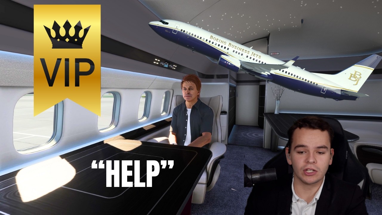 Flying VIPs In A 737 BBJ In MSFS2024 (they're scared)