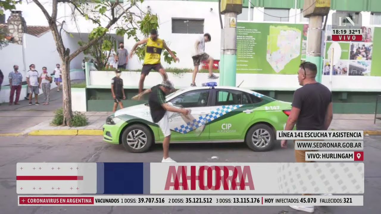 Incidentes frente al Hospital de Hurlingham: arrojan piedras a un patrullero