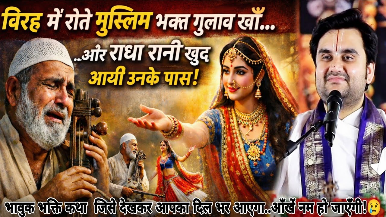 मुस्लिम भक्त गुलाब खाँ की पुकार पर राधा रानी हुई प्रकट। भावुक भक्ति कथा @BhaktiPath @Bhagwatpath_1 