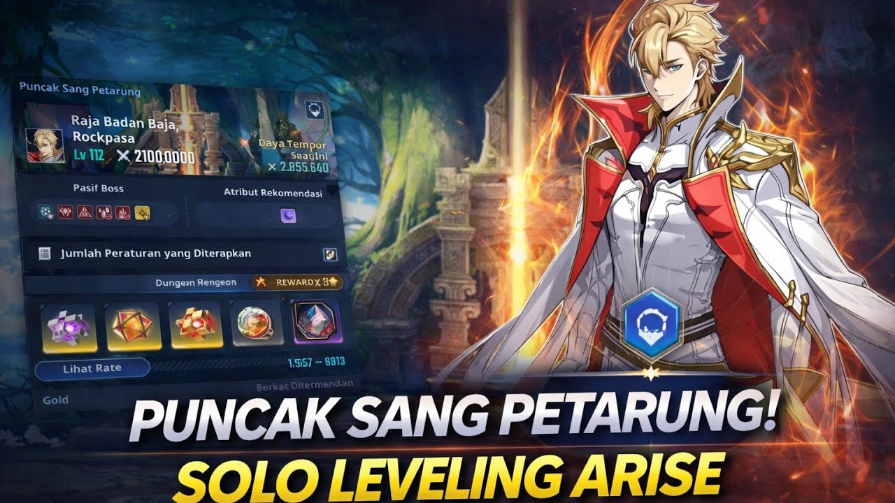 PUNCAK SANG PETARUNG!  Tumbangkan Raja Badan Baja Lv112 Rockpasa | Solo Leveling Arise