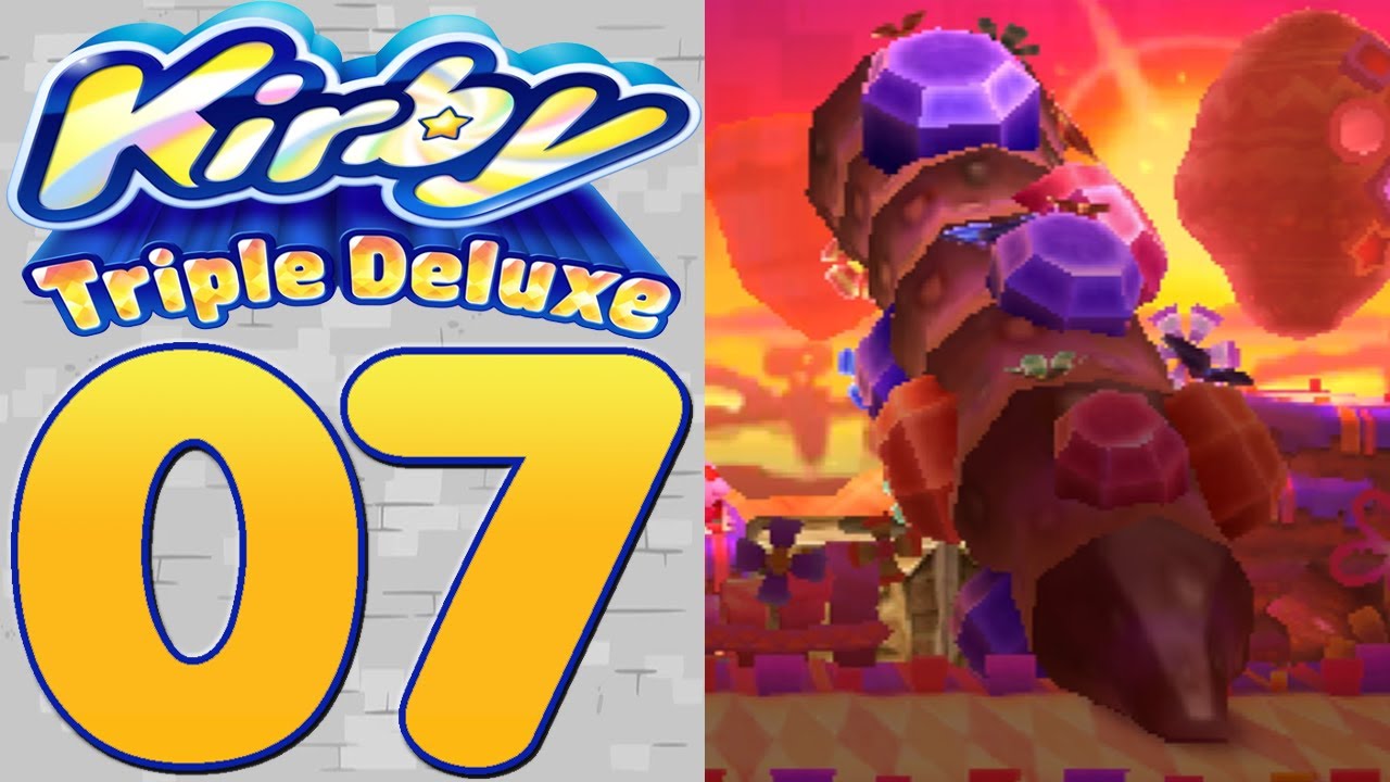 Kirby Triple Deluxe [Part 7] Falling Rock Towers!