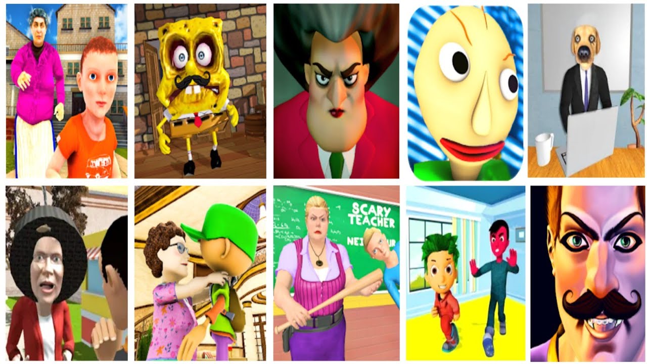 Caught Battle Part 21 - Scary Teacher, Angry Teacher, Scary Baldi, Naughty Siblings, Neighbor & More