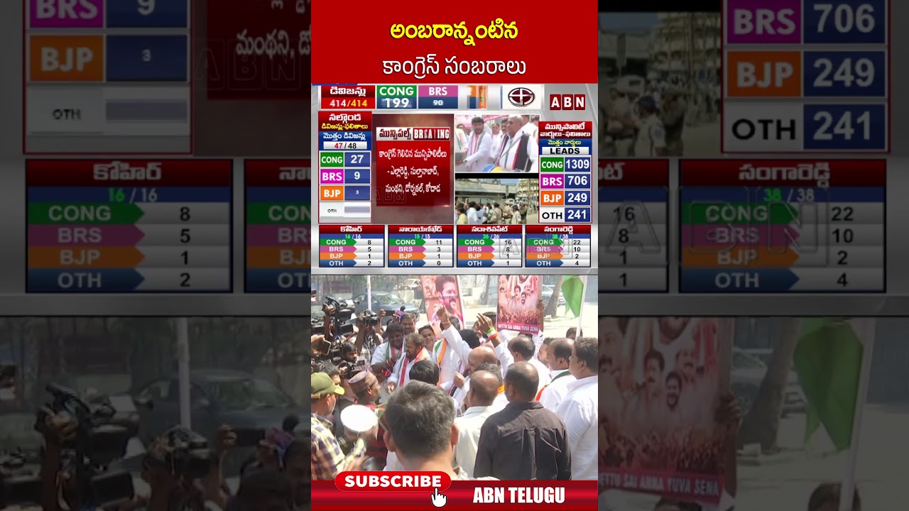 అంబరాన్నంటిన కాంగ్రెస్ సంబరాలు #congress #muncipalelectionresults #shorts #abn