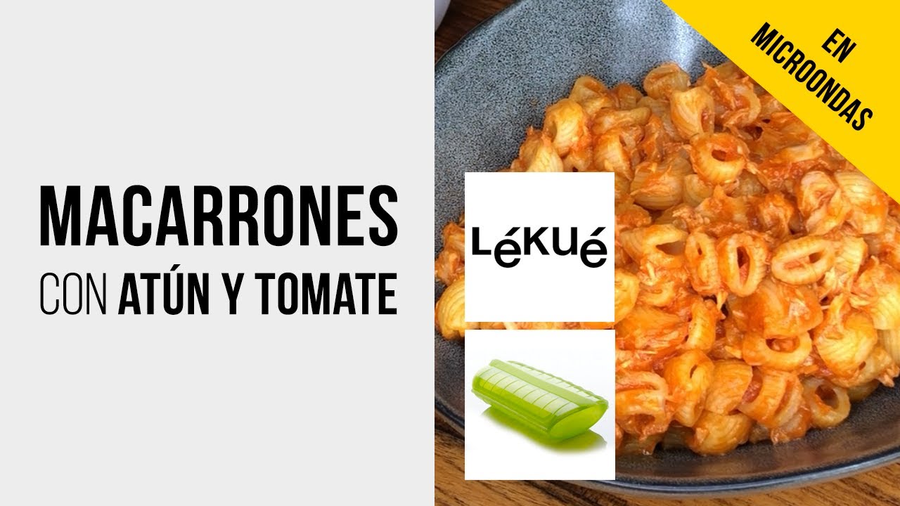 Macarrones con atún y tomate en Lékué + Revuelto de Morcilla con Manzana en Microondas