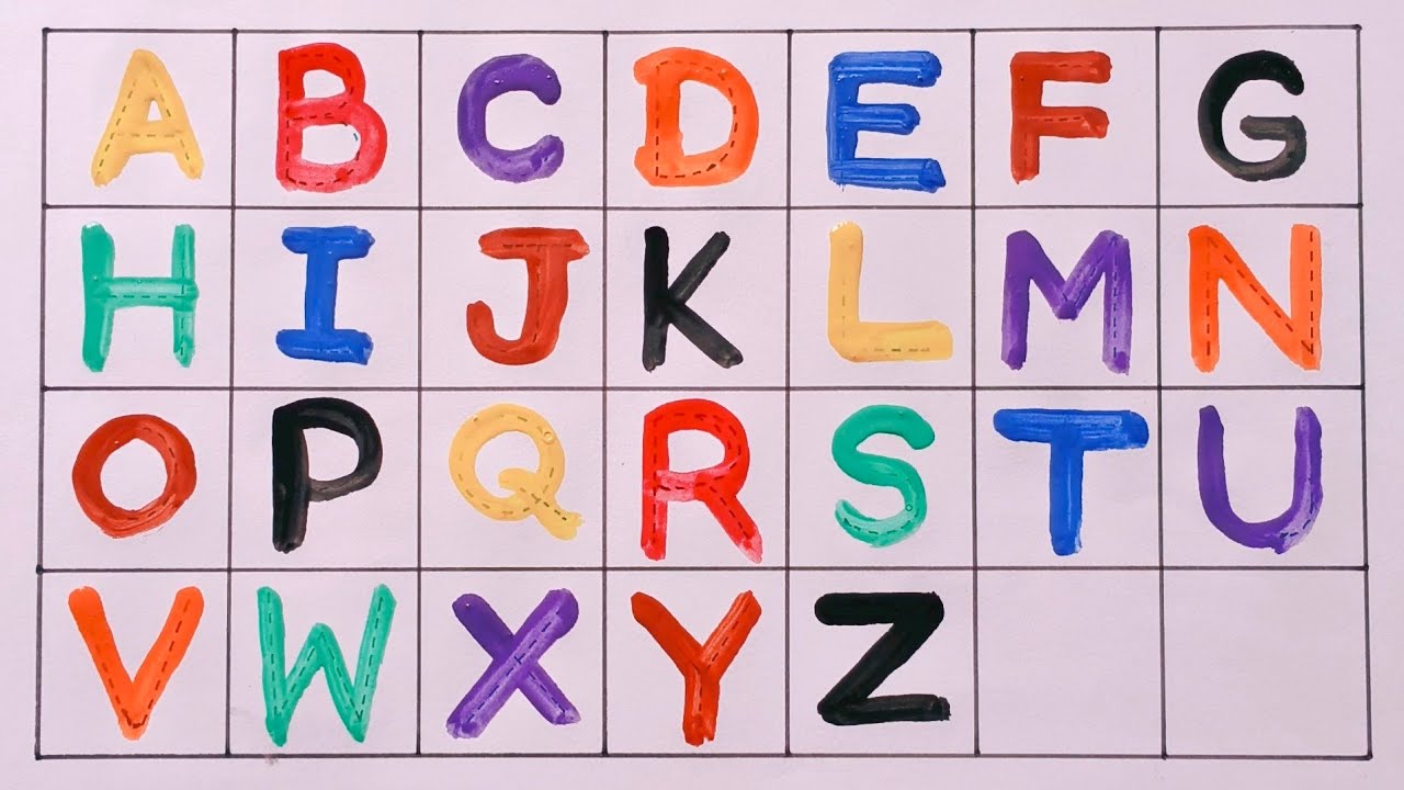 A to Z kids rhymes, Collection for writing along dotted lines for toddlers, Alphabet, ABC song, 245