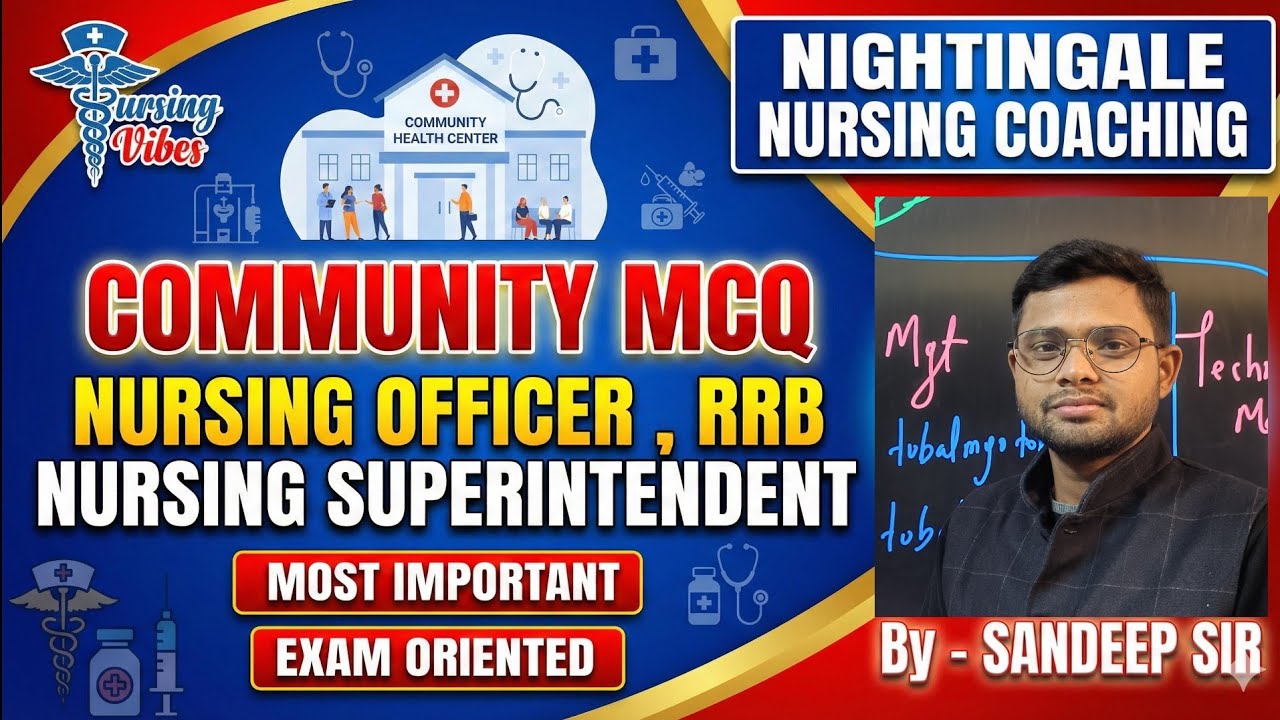 Community Health Nursing(CHN) MCQ RRB, #RML, #PGI,#KGMU, NURSING OFFICER #bsc #gnm By Sandeep sir 
