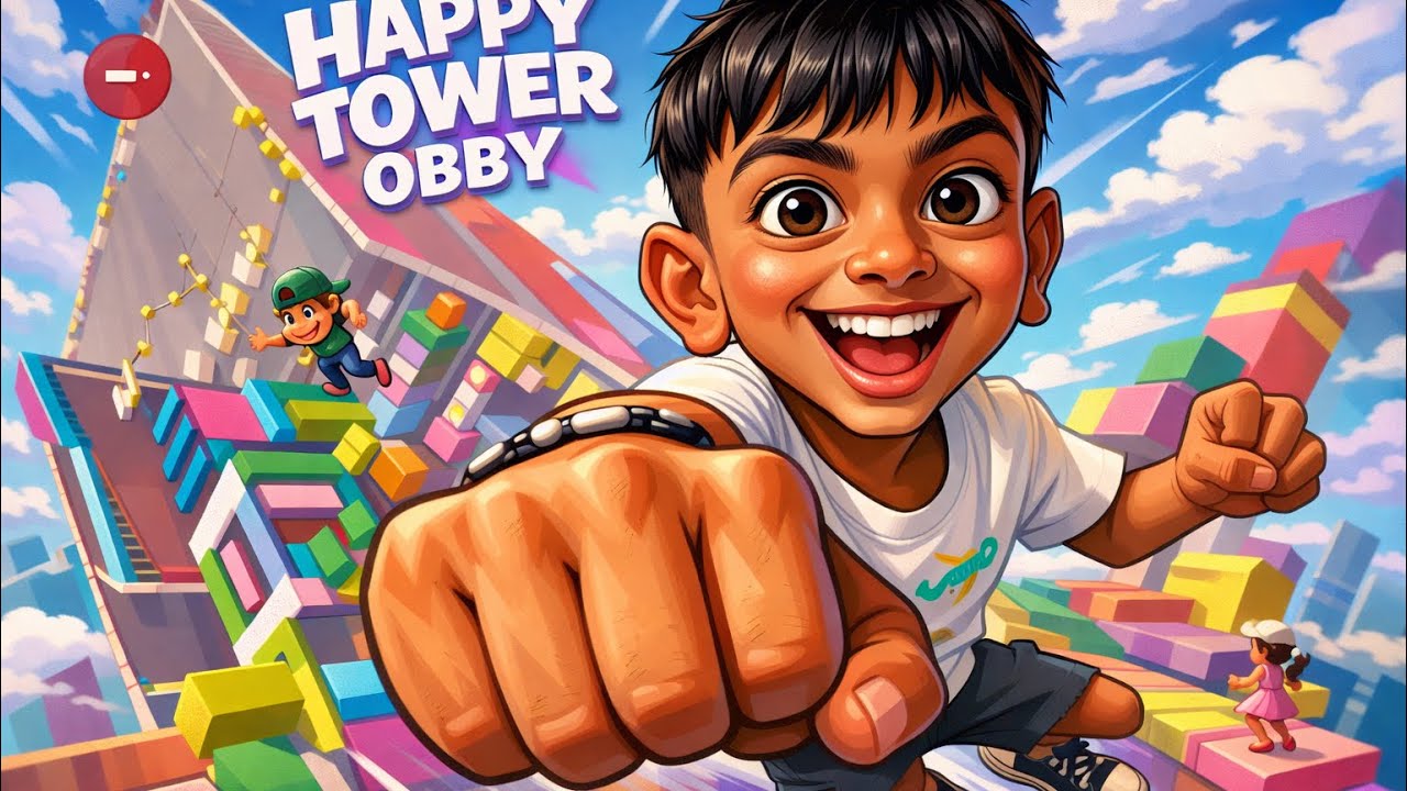 Roblox Happy Tower Obby Gameplay — Can Rayiel Reach the Top?