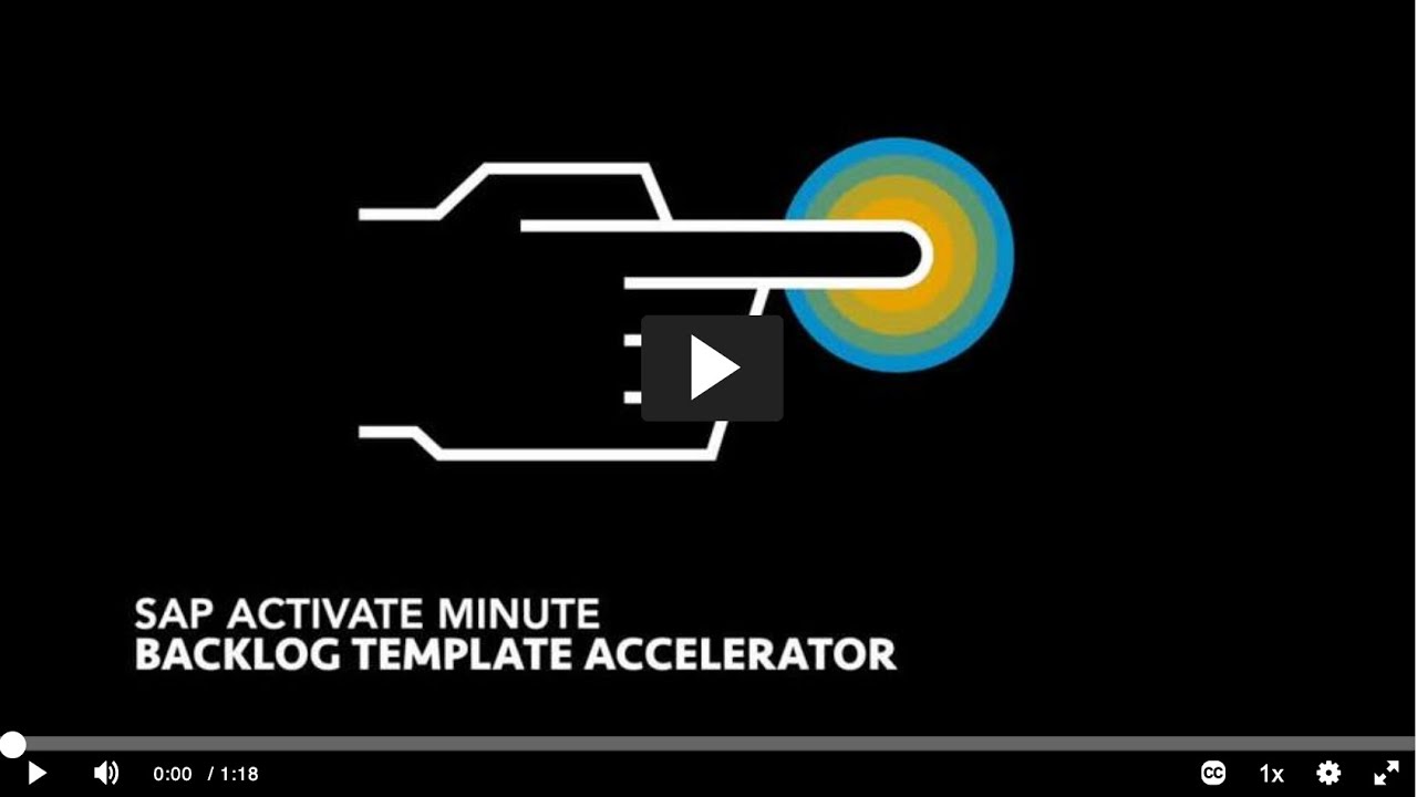 SAP Activate minute - Backlog template accelerator