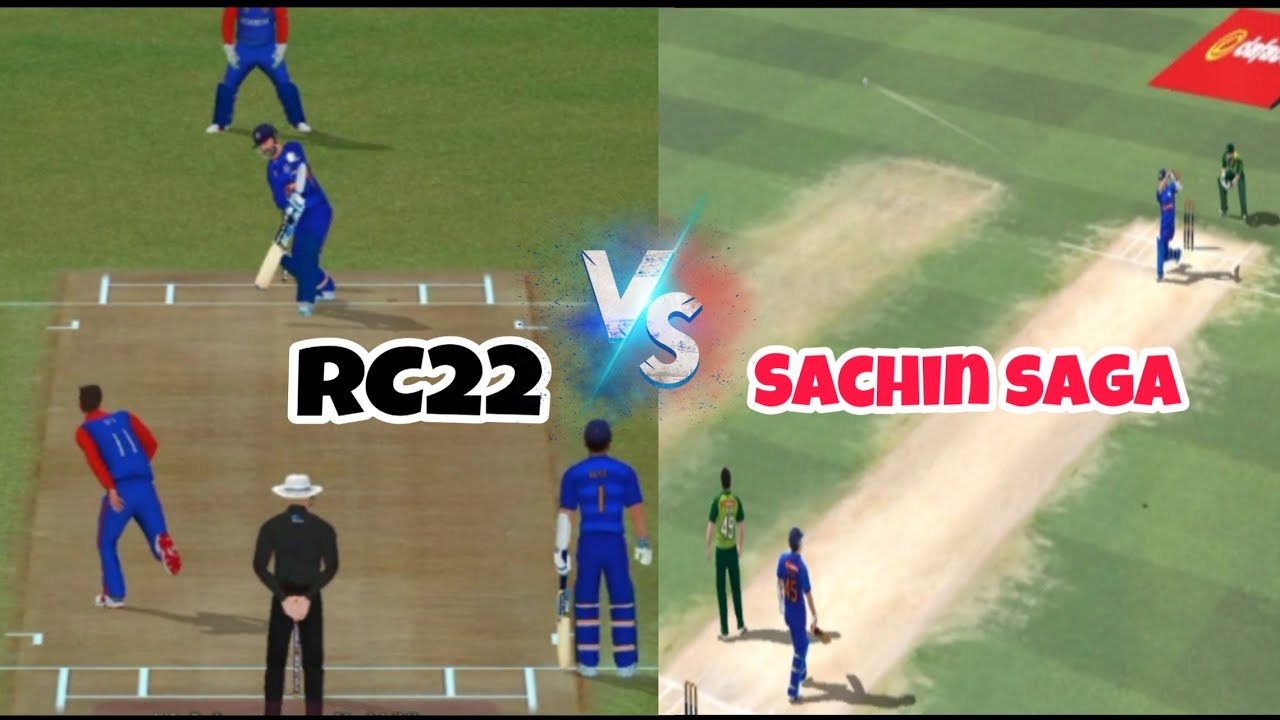 RC22 V/S Sachin Saga Step Out Straight Drive Shot Comparison😱