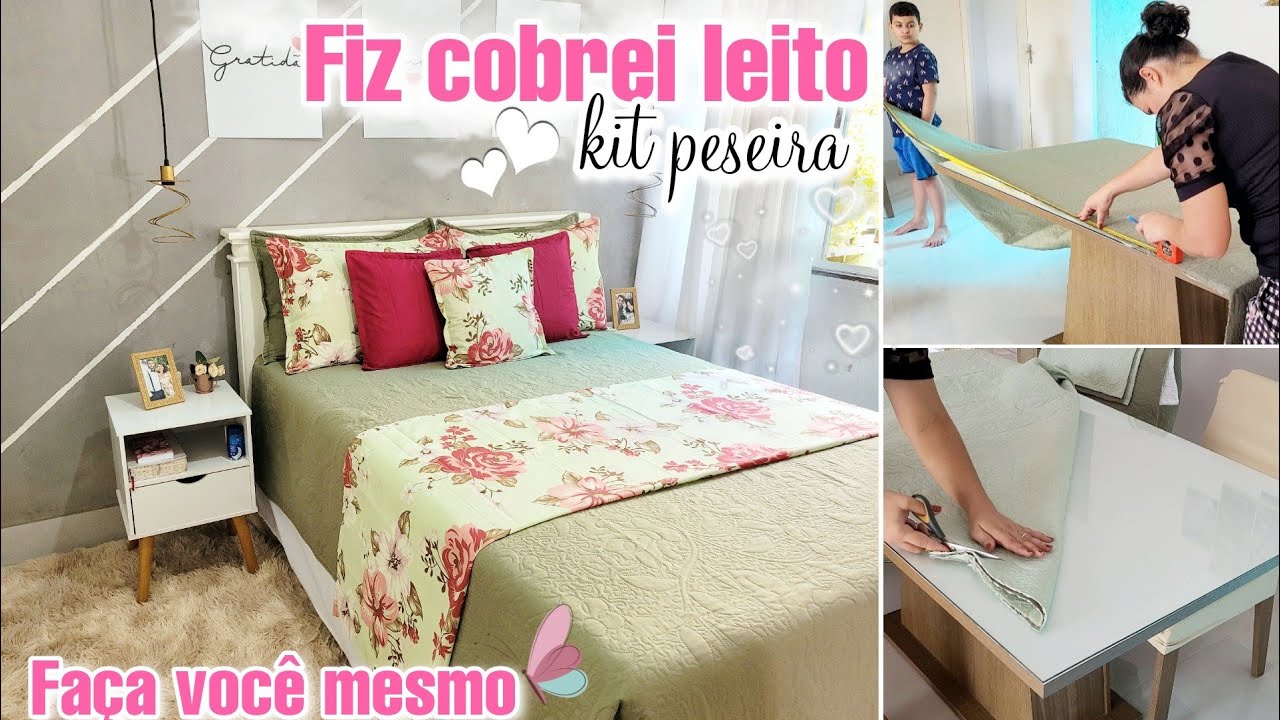 FAÇA VOCÊ MESMO/DIY/FIZ COBRE LEITO PARA CAMA/FIZ KIT PESEIRA TAMBÉM/FICOU LINDO||Flavilene Azevedo