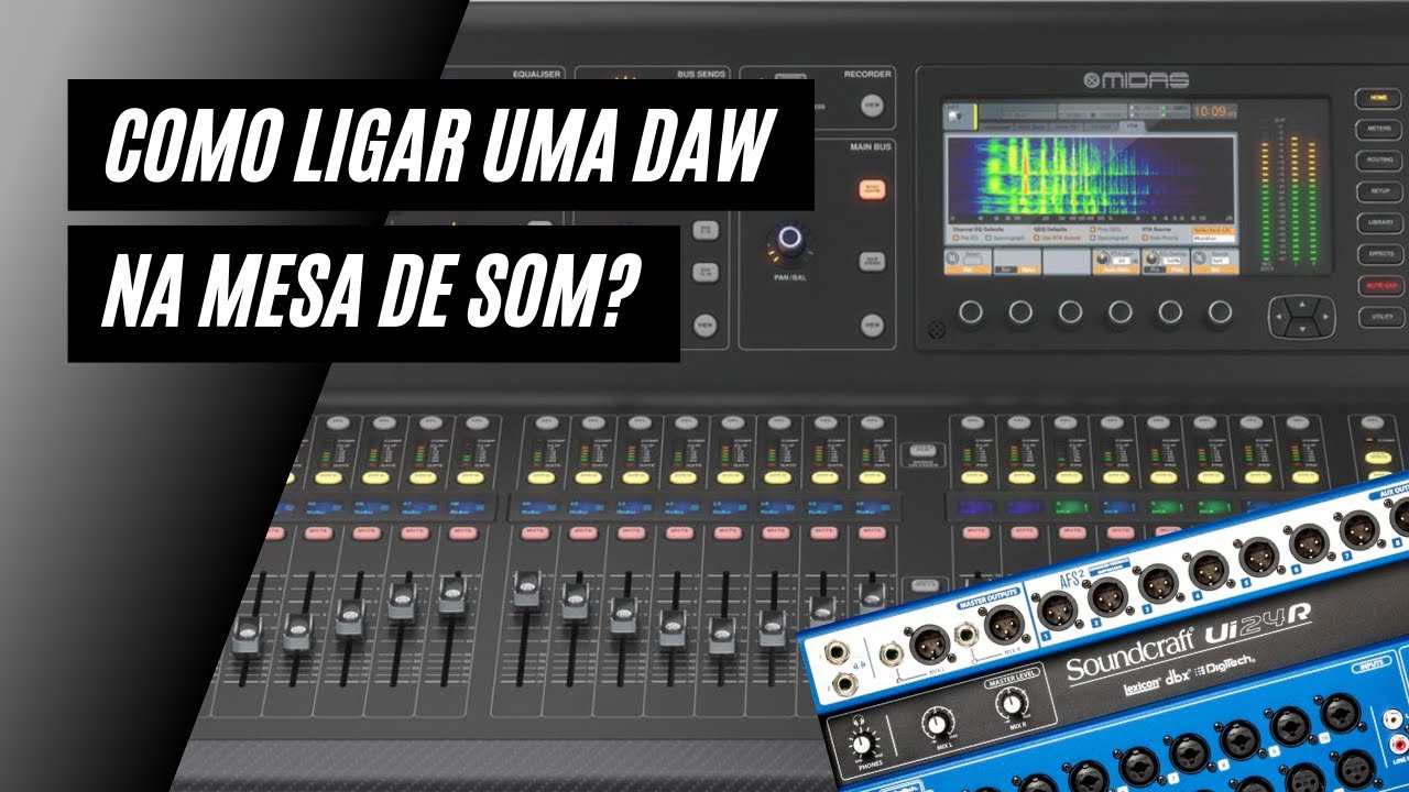 Ligação entre DAW e mesa de som digital