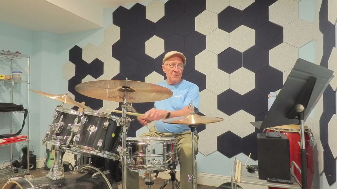 Playing over the bar line phrases with your hands over a Samba and Baiao/Second Line foot ostinato.
