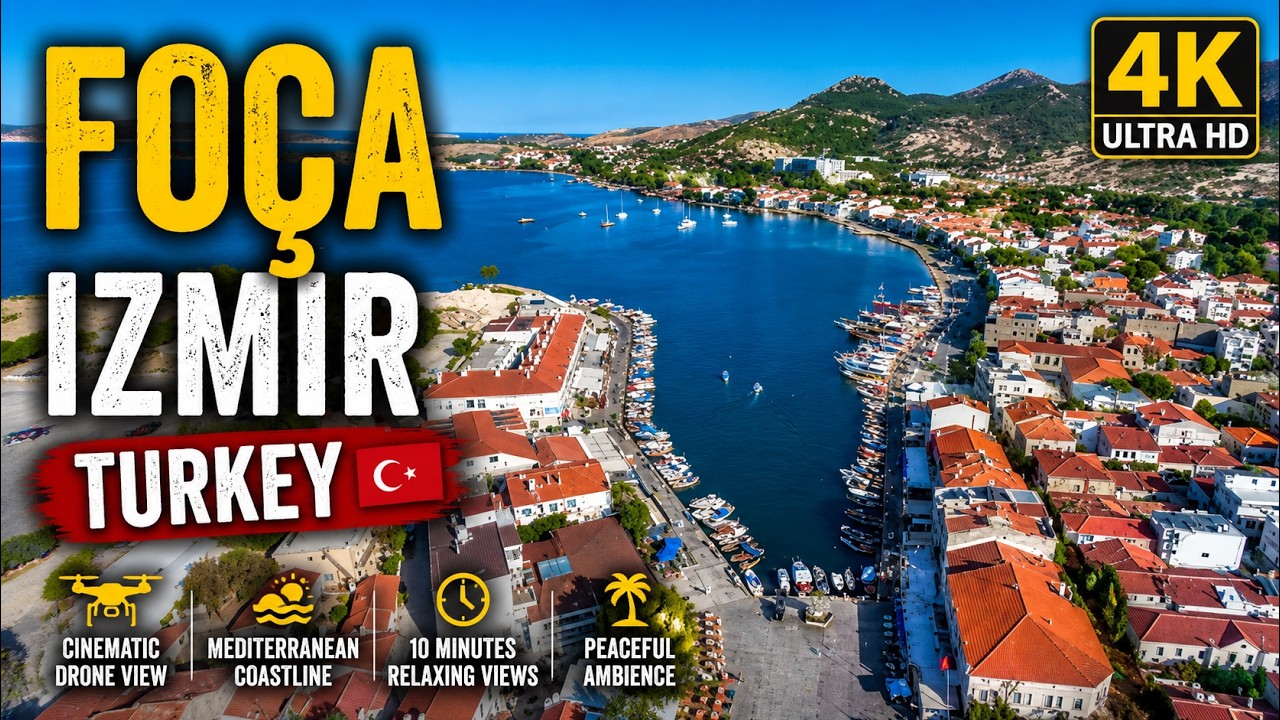 Foça, Izmir - Turkey 🇹🇷 | 10 Minutes of Mediterranean Coastal Drone Views (HD Relaxing Ambience)
