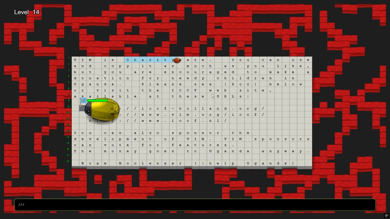 Vim Adventures 第十四关 击败Big Bug与三个小弟 剧终