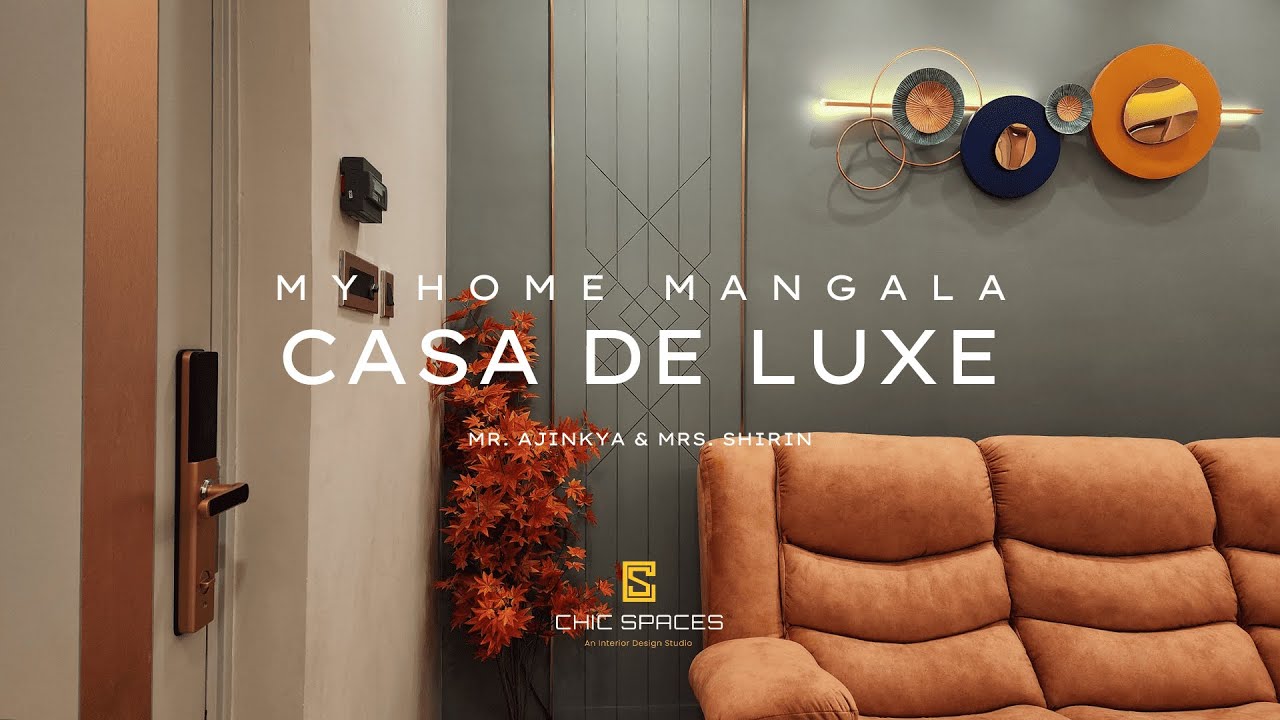 My Home Mangala | Modern Luxury 3BHK home Interiors by @ChicSpaces | Bespoke Rose Gold accents