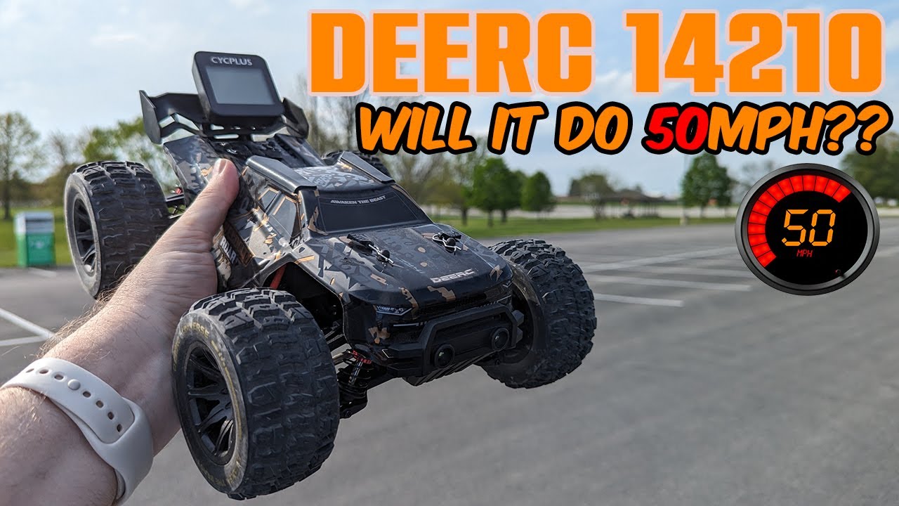 Бесколлекторный радиоуправляемый грузовик DEERC 14210 разгоняется до максимальной скорости | Разг...