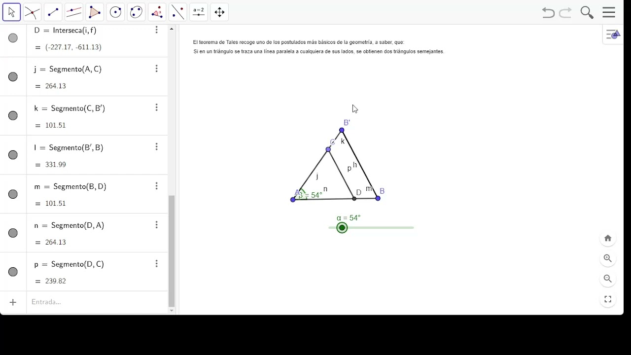 Cómo aprender el teorema de tales con GeoGebra
