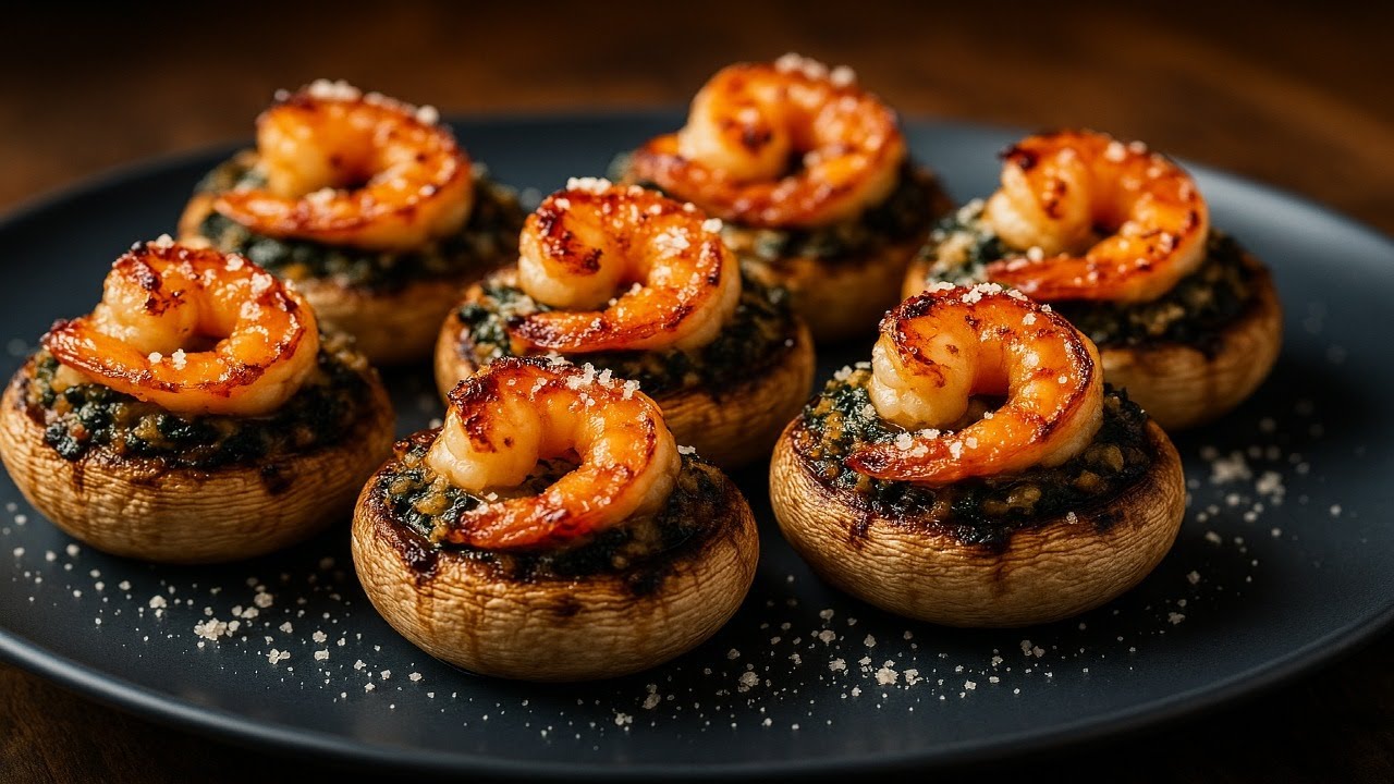 Make Restaurant Quality STUFFED MUSHROOMS with SHRIMP at Home