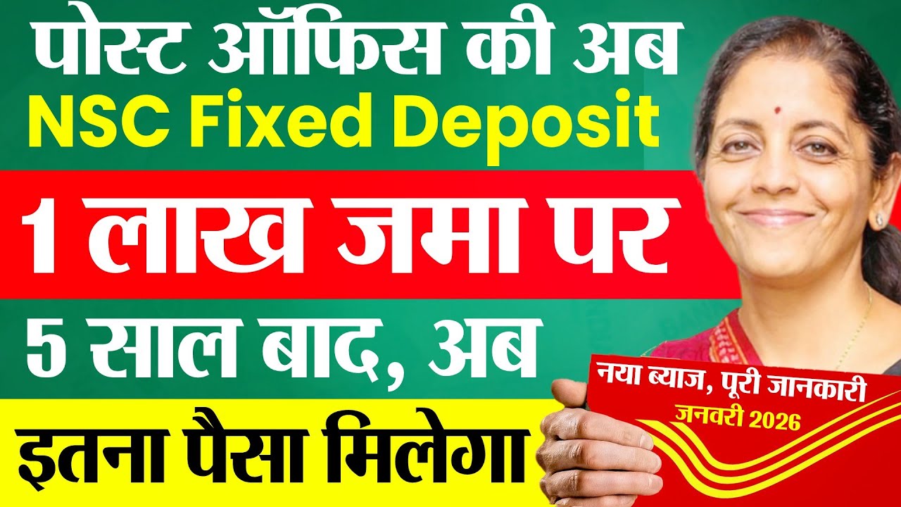 Post Office NSC Best Scheme 2026 | पोस्ट ऑफिस 1 लाख पर 5 साल में कितना मिलेगा? NSC New Interest Rate