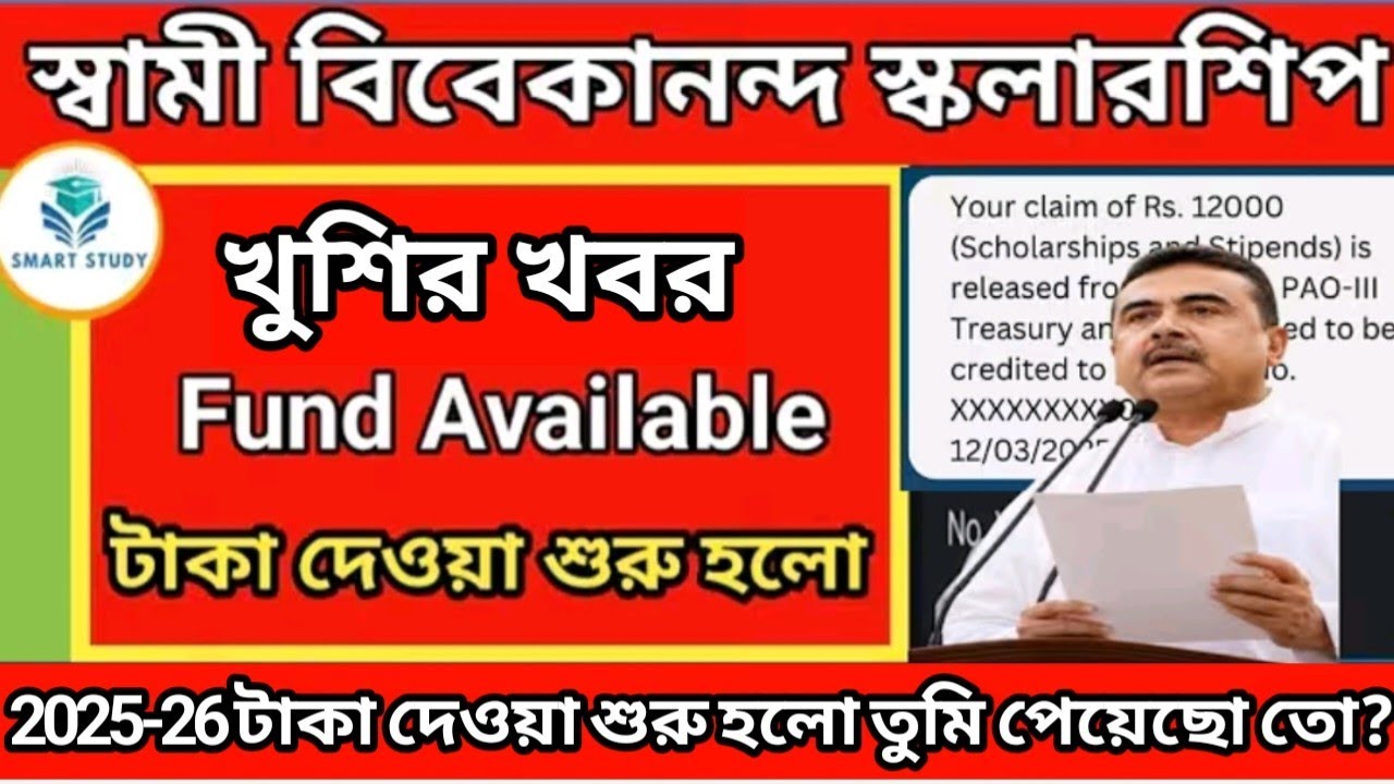 svmcm scholarship 2025-26 taka kobe pabo | svmcm scholarship 2025-26 | Swami Vivekanand scholarship 