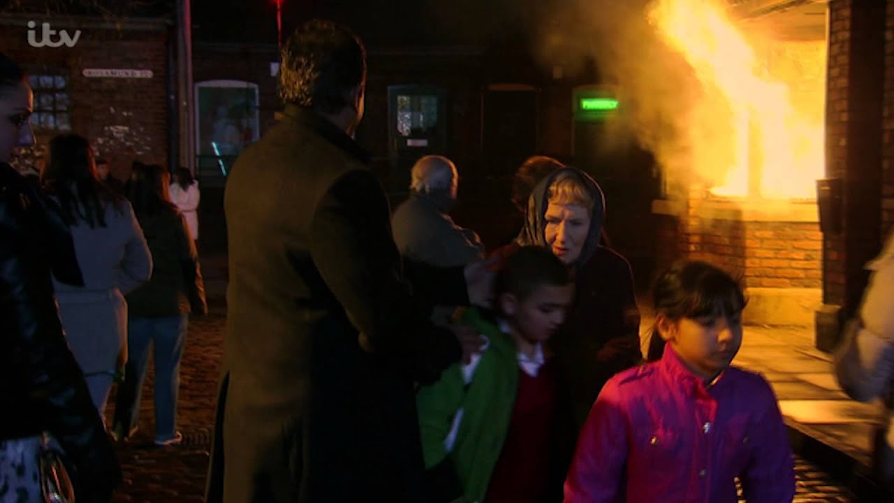 Coronation Street - Everyone Watches As The Rovers Burns
