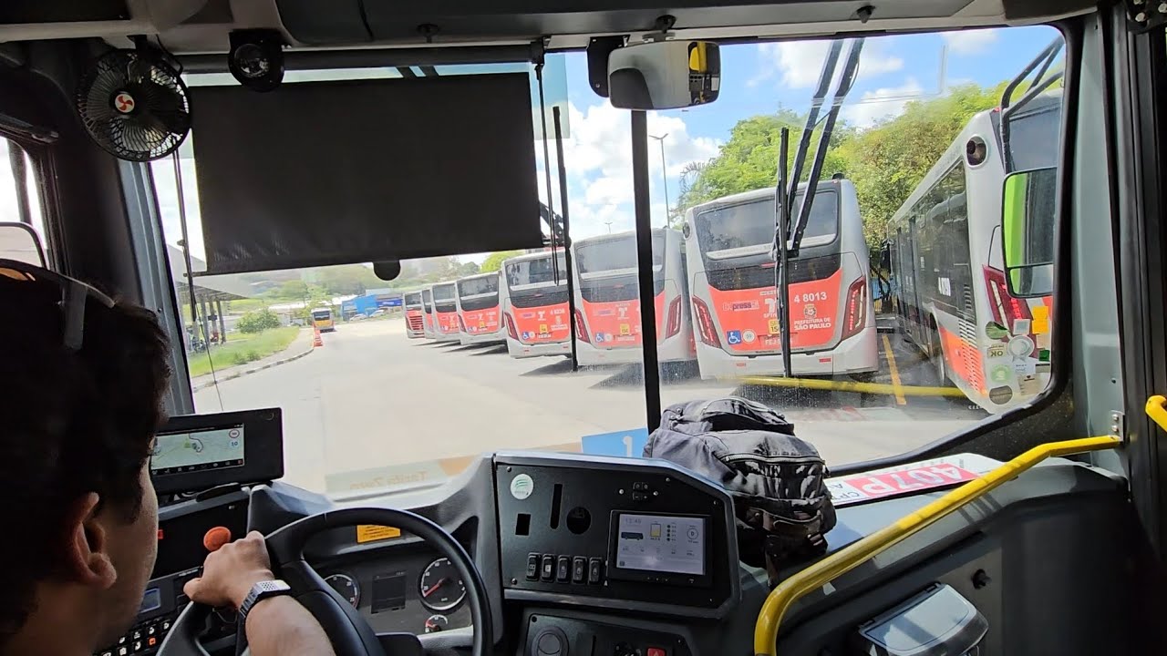 Recolhendo ônibus elétrico do Terminal Cidade Tiradentes (ZL SP) 