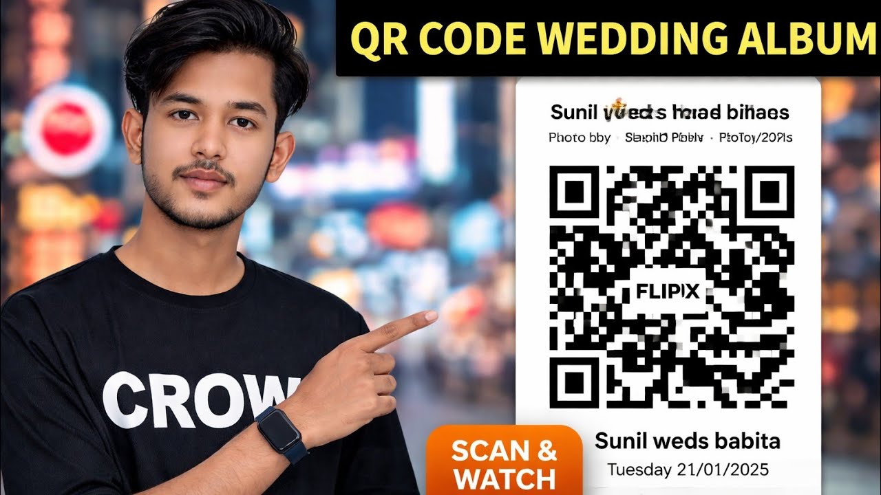 Premium Wedding Album With QR Code | Flipix Digital Album | Best Photographer Service