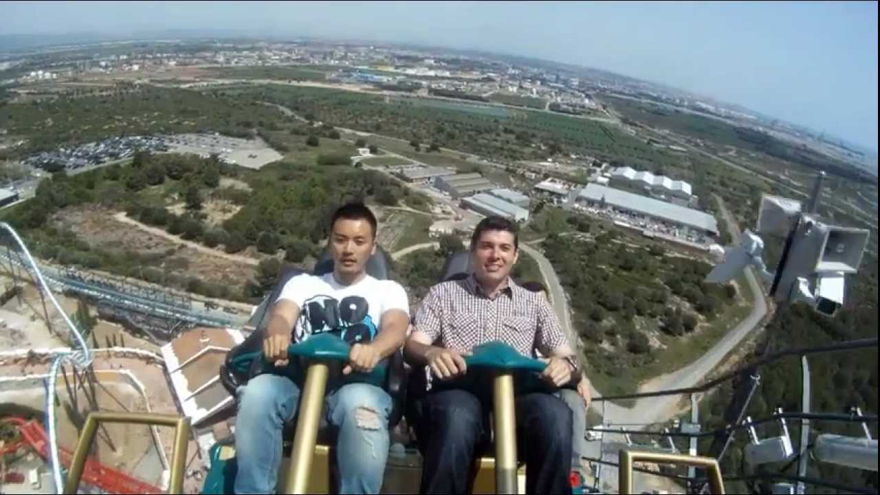 PortAventura opens Europe's tallest roller coaster : Shambhala (POV and Reverse POV)